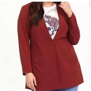 Red Long Blazer
